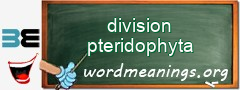 WordMeaning blackboard for division pteridophyta